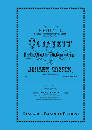 Book cover for Wind Quintet in Eb, Op. 11
