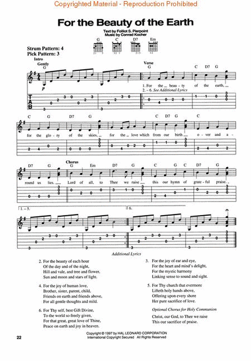 Favorite Hymns for Easy Guitar