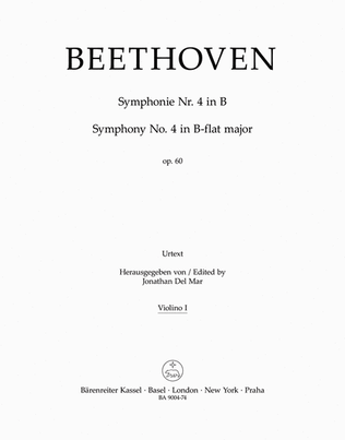 Book cover for Symphony, No. 4 B flat major, Op. 60