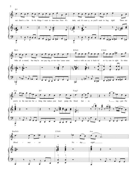 Friday the 13th Sheet music for Accordion, Organ, Bass guitar