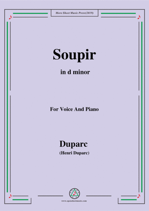 Book cover for Duparc-Soupir in d minor