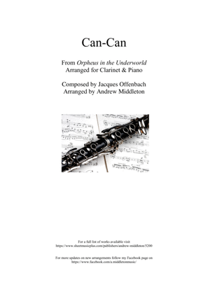 Book cover for Can-Can arranged for Clarinet and Piano