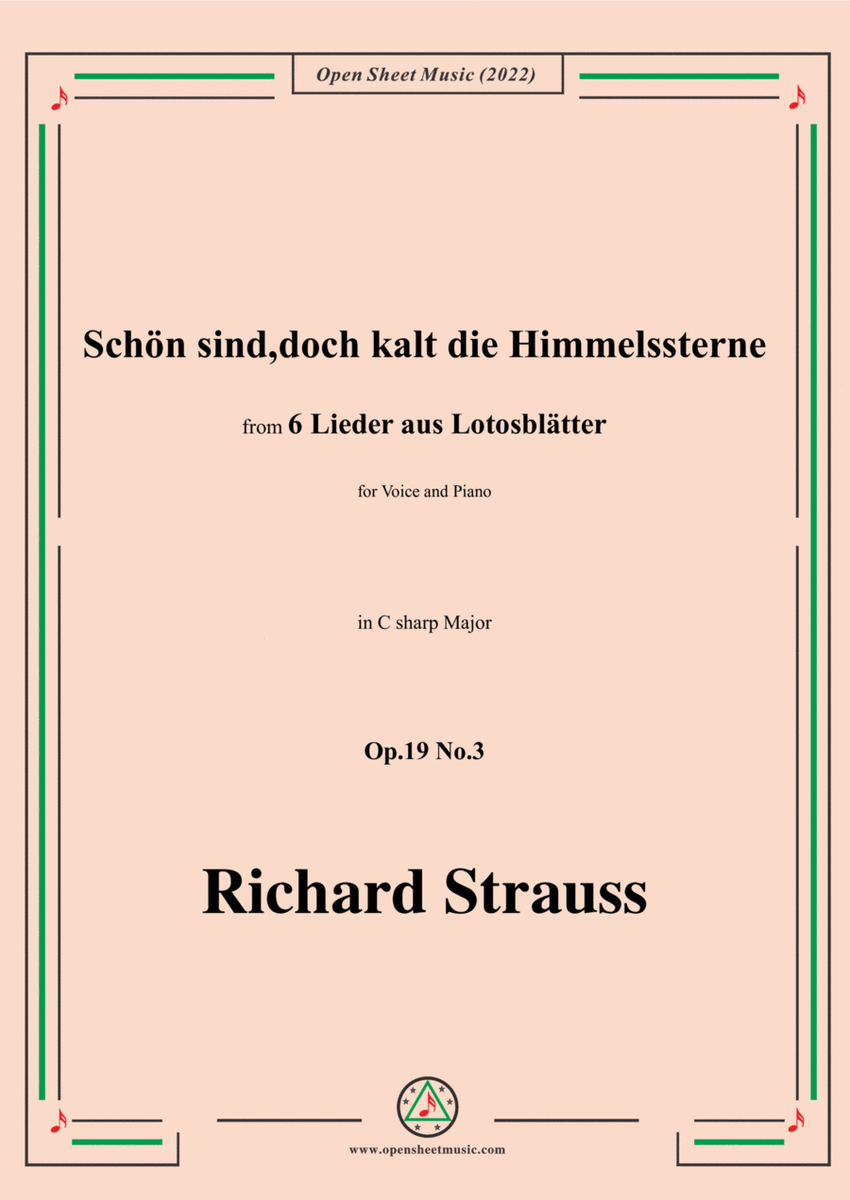 Richard Strauss-Schön sind,doch kalt die Himmelssterne,in C sharp Major image number null