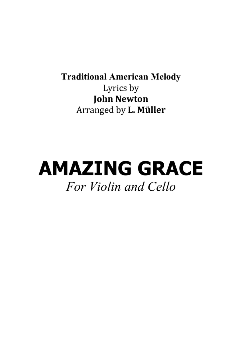 Amazing Grace - For Violin and Cello - With Chords image number null