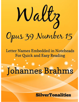 Book cover for Waltz Opus 39 Number 15 Easy Piano Sheet Music