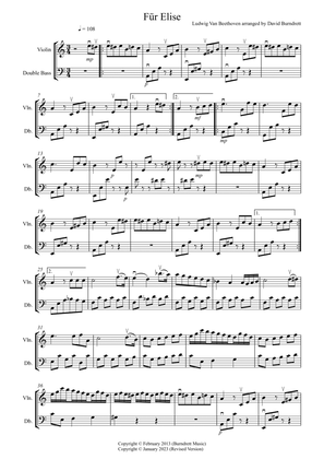 Fur Elise for Violin and Double Bass Duet