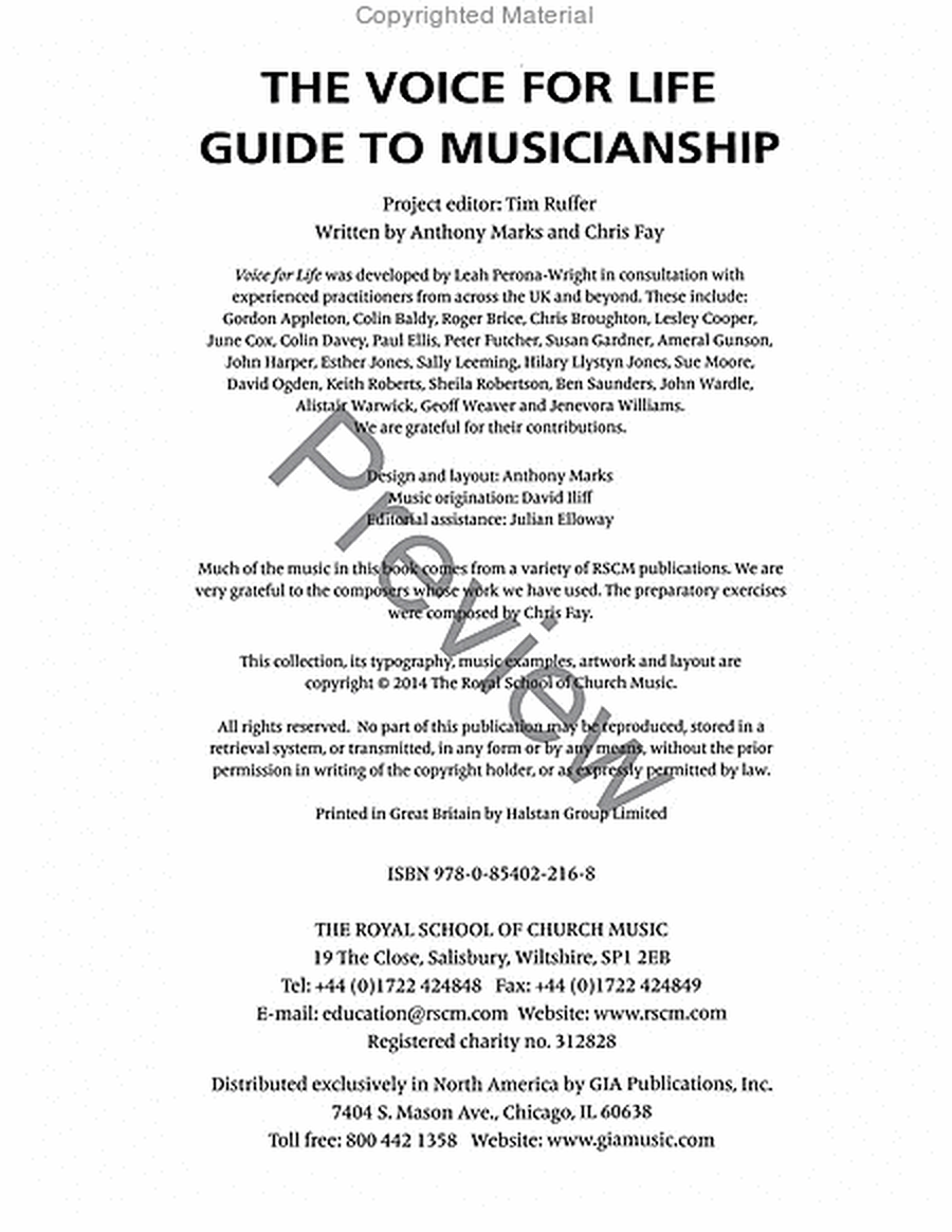 The Voice for Life Guide to Musicianship