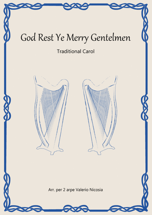 Book cover for God Rest Ye Merry Gentlemen - Arrangement for 2 harps Valerio Nicosia