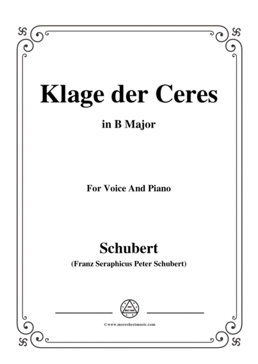 Schubert-Klage der Ceres,in B Major,for Voice&Piano image number null