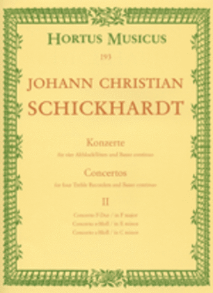 Book cover for Sechs Konzerte for 4 Treble Recorders and Basso continuo