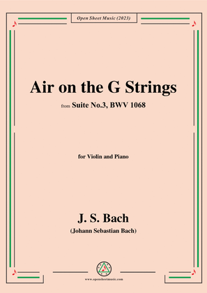 Book cover for J. S. Bach-Air on the G Strings,from 'Suite No.3,BWV 1068
