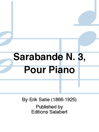 Book cover for Sarabande N. 3, Pour Piano