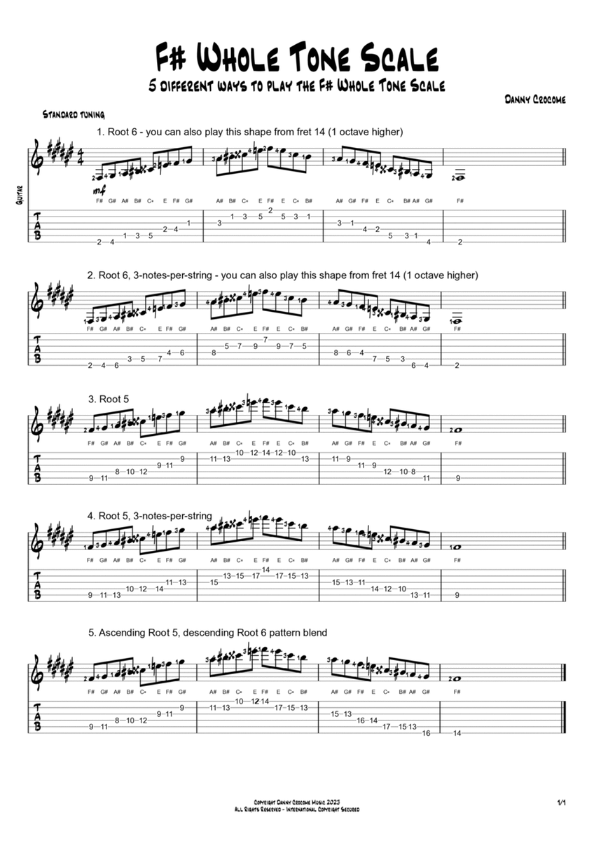 F# Whole Tone Scale (5 Ways to Play) image number null