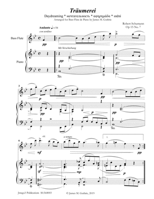 Book cover for Schumann: Träumerei Op. 15 No. 7 for Bass Flute & Piano