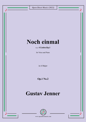 Book cover for Jenner-Noch einmal,in A Major,Op.1 No.2,from '4 Lieder,Op.1’