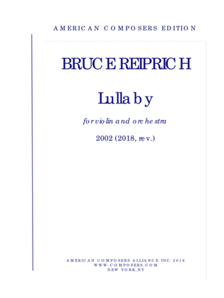 Book cover for [Reiprich] Lullaby
