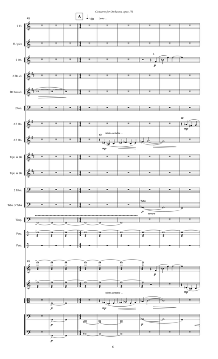 Concerto for Orchestra, opus 111 (2005, rev. 2010) for large orchestra