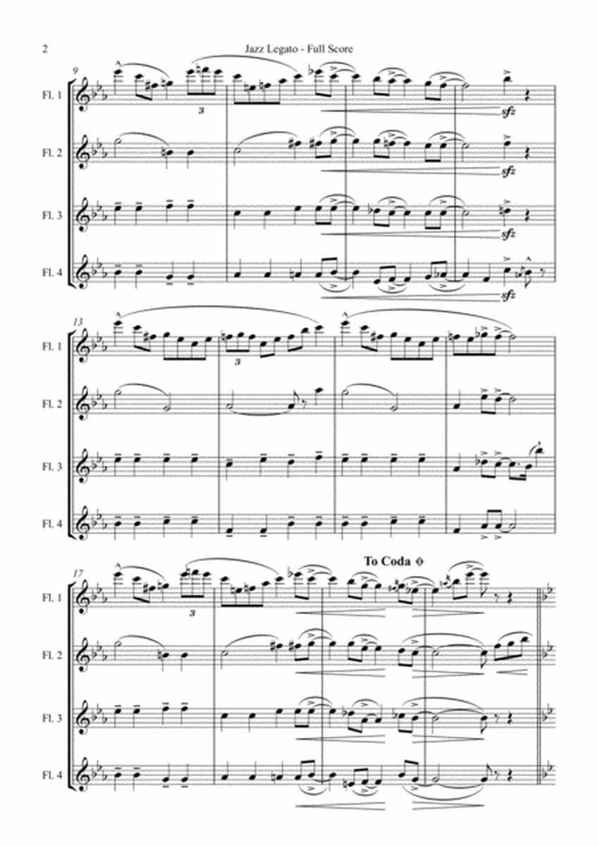 Jazz Legato - for Flute Quartet (4 C Flutes) arr. Carson Yu image number null