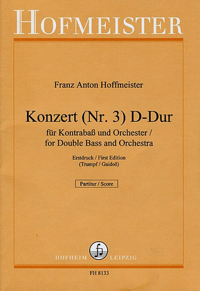 Book cover for Konzert (Nr. 3) D-Dur fur Kontrabass und Orchester / Partitur