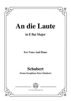 Book cover for Schubert-An die Laute,Op.81 No.2,in E flat Major,for Voice&Piano