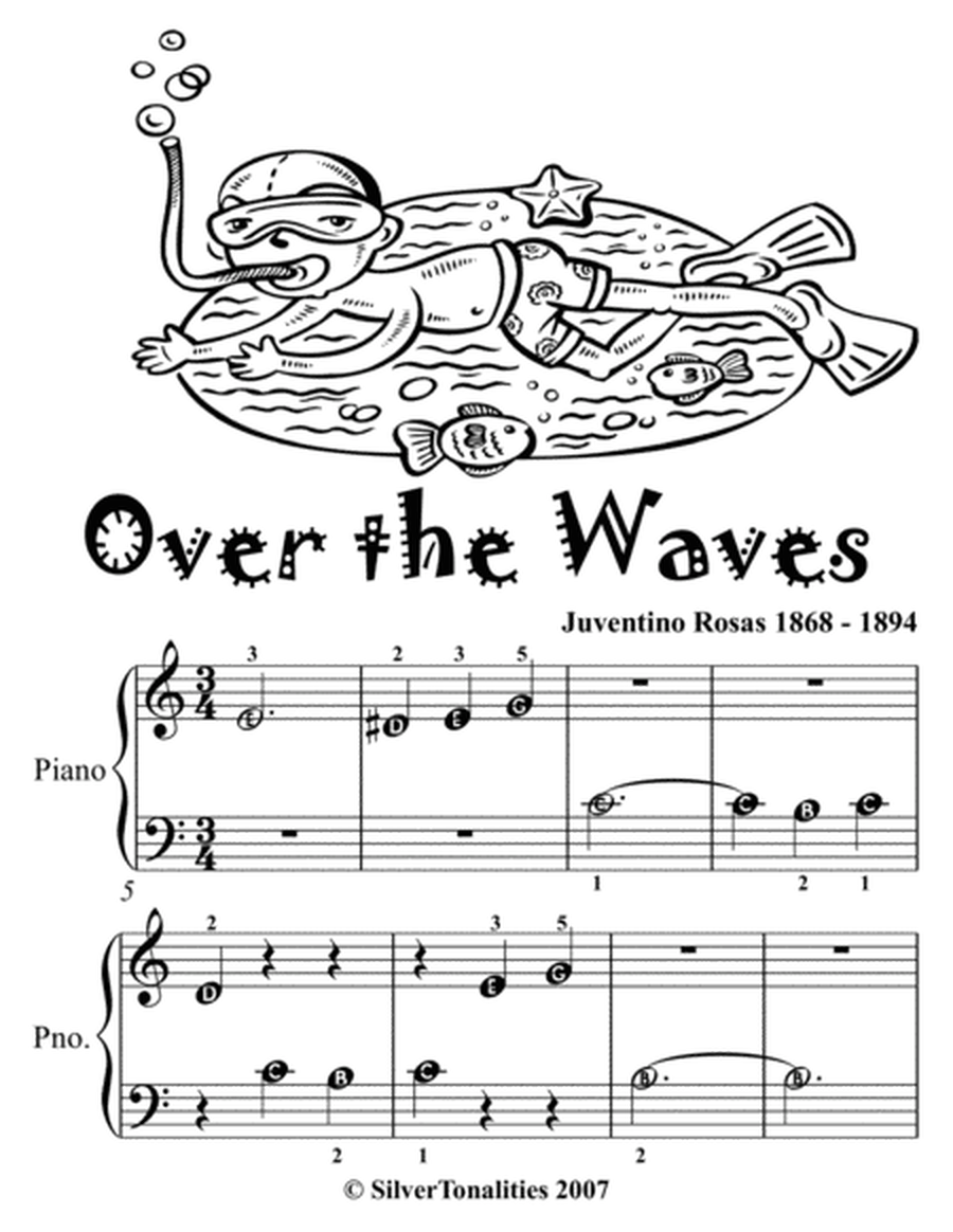 Over the Waves Beginner Piano Sheet Music 2nd Edition