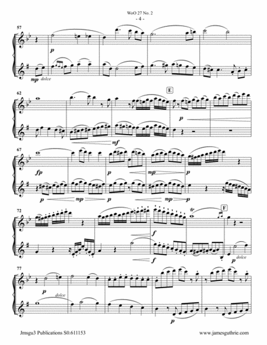 Beethoven: Duet WoO 27 No. 2 for Alto Flute & Bass Clarinet image number null