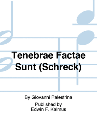 Book cover for Tenebrae Factae Sunt (Schreck)