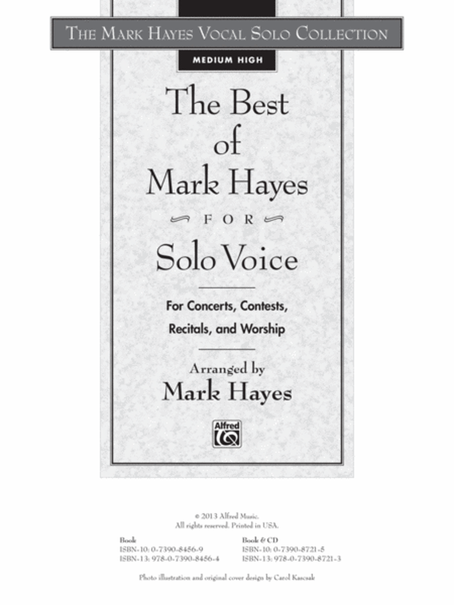 The Best of Mark Hayes for Solo Voice (For Concerts, Contests, Recitals, and Worship) image number null