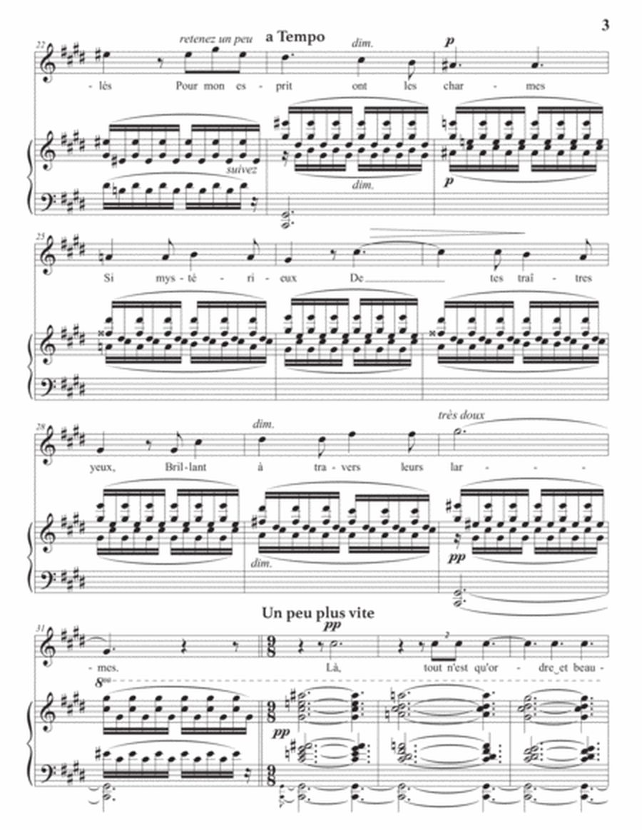 DUPARC: L'invitation au Voyage (transposed to C-sharp minor)