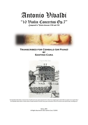 Book cover for Vivaldi - 10 Violin Concertos Op.7 for Violin and Cembalo (or Piano) - Scores and Part