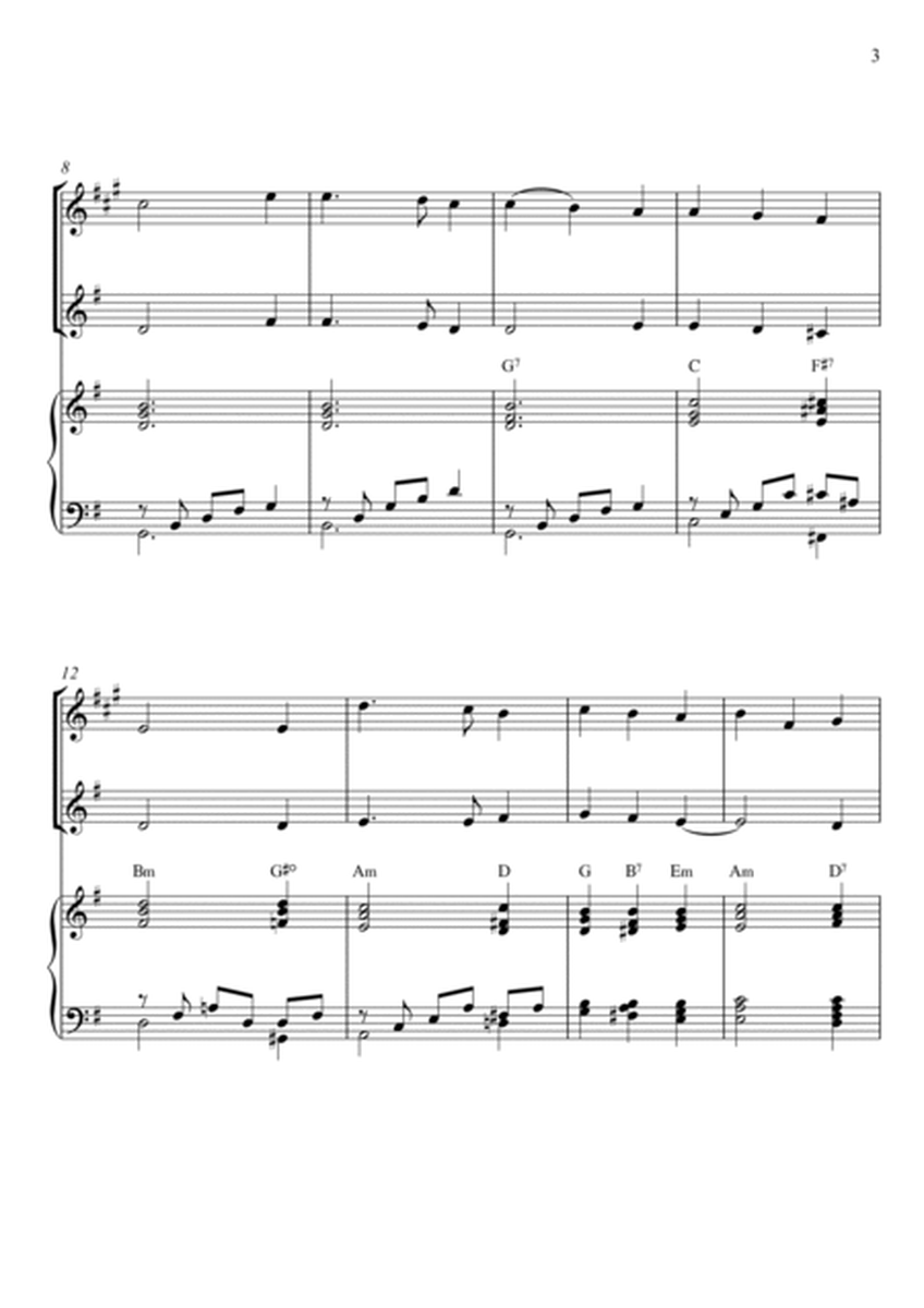 Traditional - Away in A Manger (Trio Piano, Clarinet and Violin) with chords image number null