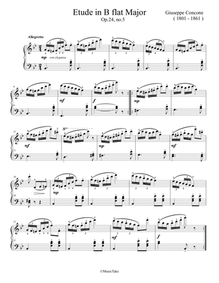Concone Etude in B flat Major Op.24 No.5