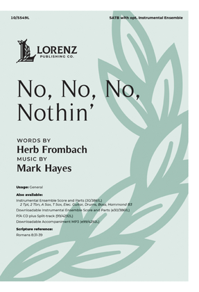 Book cover for No, No, No, Nothin'