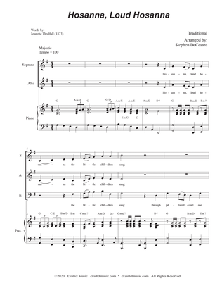 Book cover for Hosanna, Loud Hosanna (Vocal Trio (SAB) - Piano accompaniment)