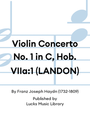 Book cover for Violin Concerto No. 1 in C, Hob. VIIa:1 (LANDON)