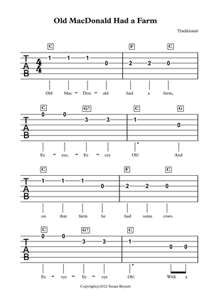 Book cover for Old MacDonalds Had A Farm (with Guitar Tablature)