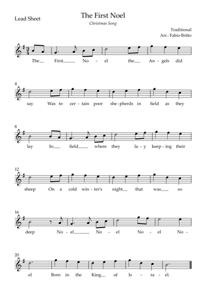 Book cover for The First Noel (Christmas Song) Lead Sheet in G Major.