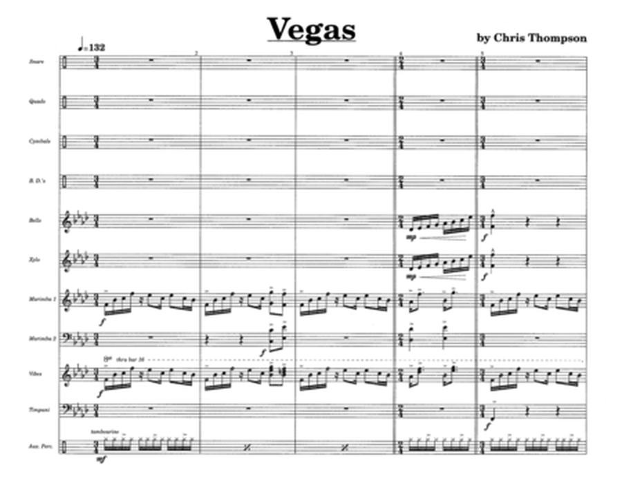 Vegas w/Tutor Tracks by Chris Thompson Percussion Ensemble - Sheet Music