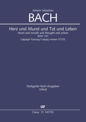 Book cover for Heart and mouth and thought and action (Herz und Mund und Tat und Leben) (Herz und Mund und Tat und Leben)