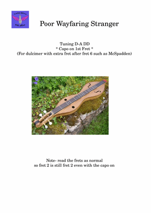 Book cover for Poor Wayfaring Stranger Easy Mountain Dulcimer solo