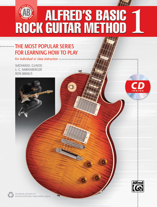 Book cover for Alfred's Basic Rock Guitar Method, Book 1