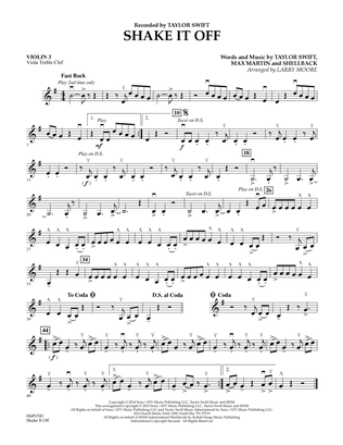 Book cover for Shake It Off - Violin 3 (Viola Treble Clef)