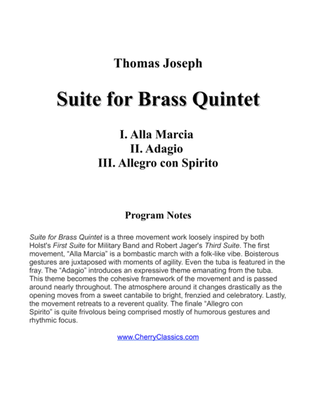 Book cover for Suite for Brass Quintet