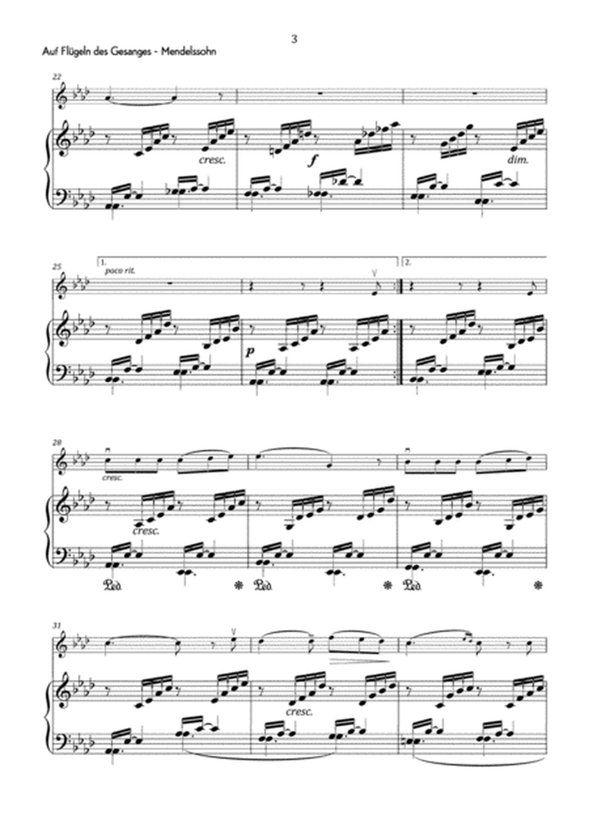 Mendelssohn - Auf Flügeln des Gesanges in A-flat major - Easy image number null