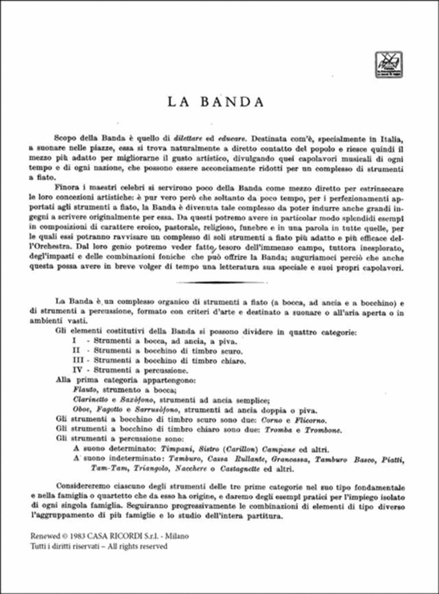 Studi Di Strumentazione Per Banda