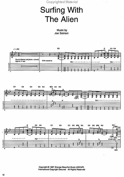 Joe Satriani Engines of Creation song book guitar tab 11 songs