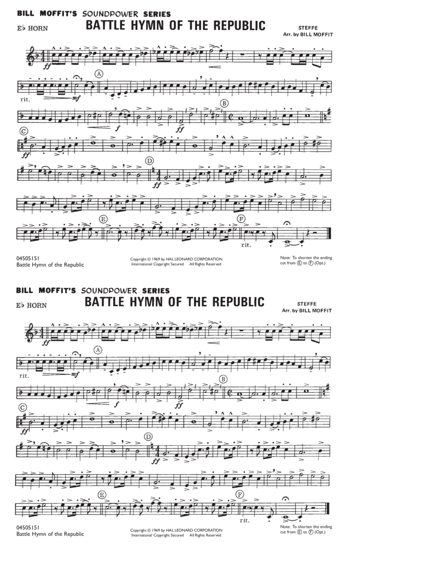 Battle Hymn Of The Republic - Eb Horn