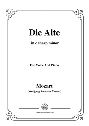 Book cover for Mozart-Die alte,in c sharp minor,for Voice and Piano
