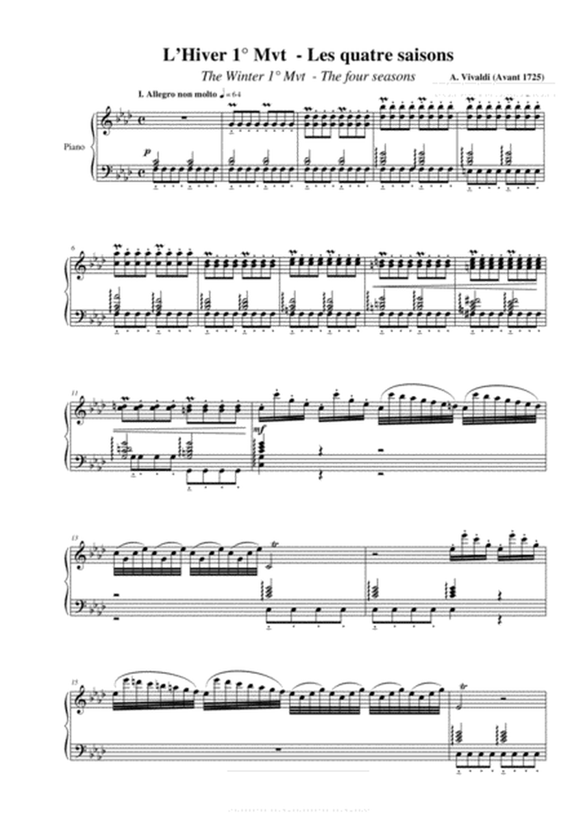 Vivaldi - Four Seasons - "Winter"( Original Piano Solo) image number null