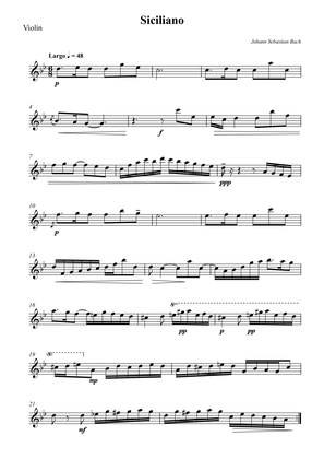 Book cover for Siciliano - J S Bach (Violin)
